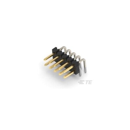 Te Connectivity Board Connector, 10 Contact(S), 2 Row(S), Male, Right Angle, Solder Terminal, Black Insulator 2842152-5